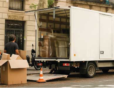 Moving truck unloading